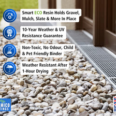 Bark & Mulch Glue ECO-Resin™ Holder Binder | 5 litres | Waterbased Binder for Bark & Mulch on Borders, Patios & Garden Paths. Non Toxic & Pet Friendly
