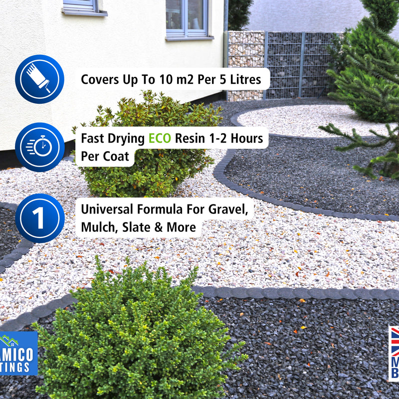 GRAVELHOLD ECO Resin Glue | 500ml Trigger Spray | Waterbased Binder for Gravel Stones and Mulch on Pots, Borders, Patios & Garden Paths. Non Toxic & Pet Friendly