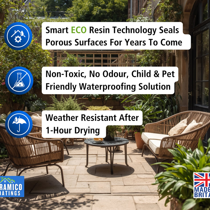 Indian Sandstone Sealer 5L I Patio, Natural Stone Sealer, Driveway & Path Sealant I Waterproof & Weatherproof Protection up to 10 Years