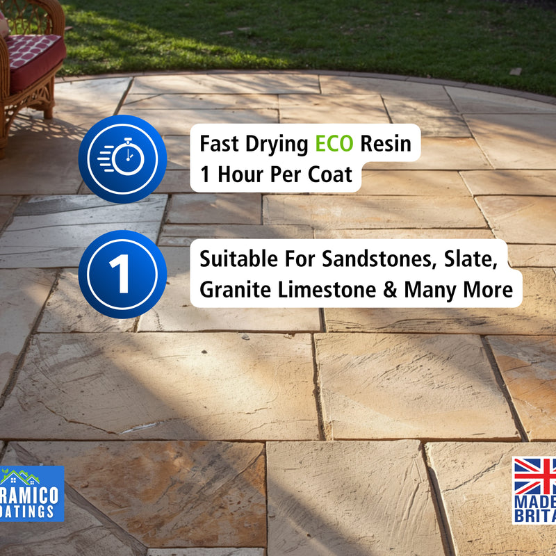 Indian Sandstone Sealer 5L I Patio, Natural Stone Sealer, Driveway & Path Sealant I Waterproof & Weatherproof Protection up to 10 Years