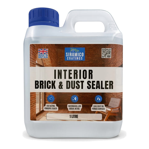 Interior Brick & Dust Sealer – Clear Matt, Breathable Dustproofer for Brick, Stone & Mortar | Solvent-Free | 1L & 5L