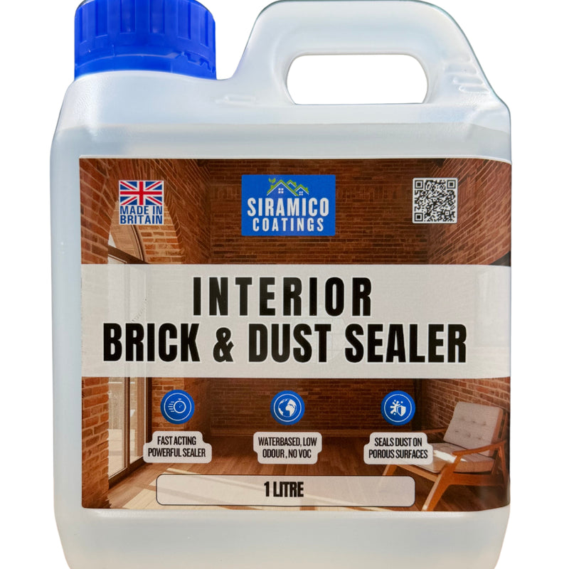 Brick & Dust Sealer I Matt Finish I Dustproofer, Stain Resistant, Solvent-Free & Breathable Brick Protector for Internal Brickwork, Stone, Mortar & Blockwork
