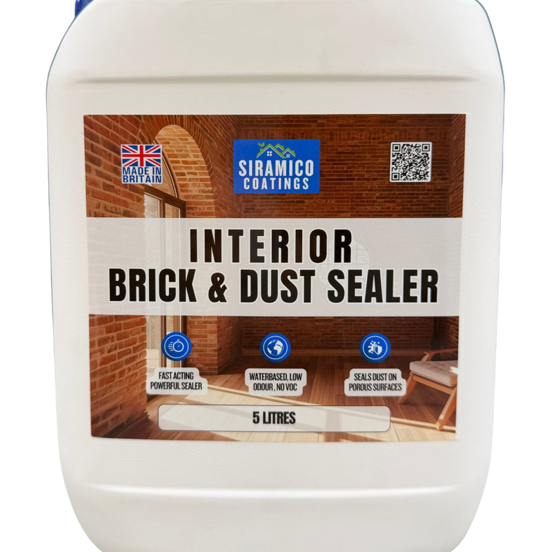 Brick & Dust Sealer I Matt Finish I Dustproofer, Stain Resistant, Solvent-Free & Breathable Brick Protector for Internal Brickwork, Stone, Mortar & Blockwork