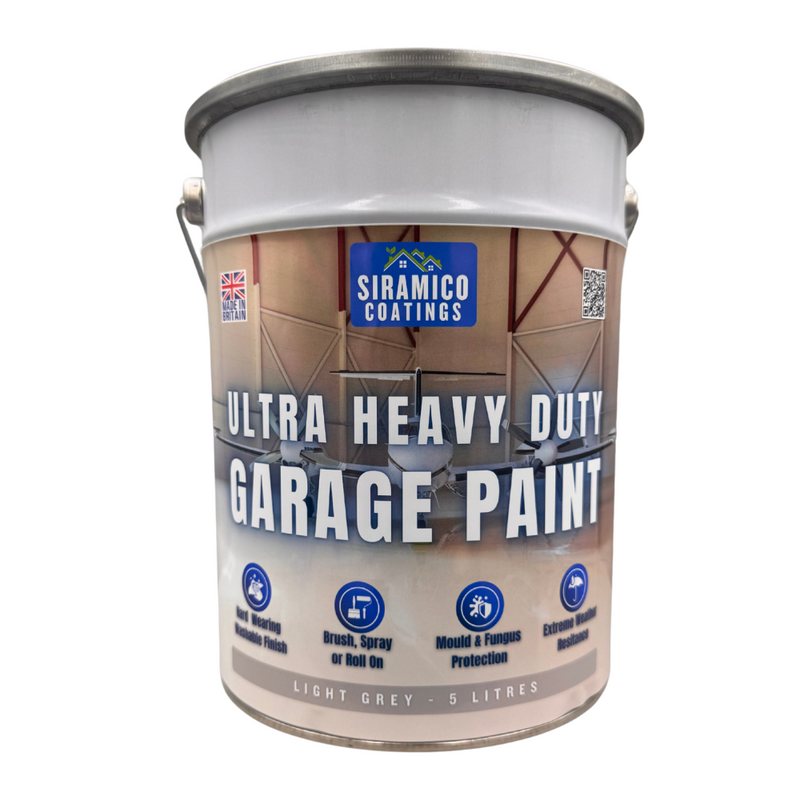 One Coat - Ultra Heavy Duty Primerless Garage Floor Paint - 5 Litres - White - Green - Light Grey - Brown - Anthracite