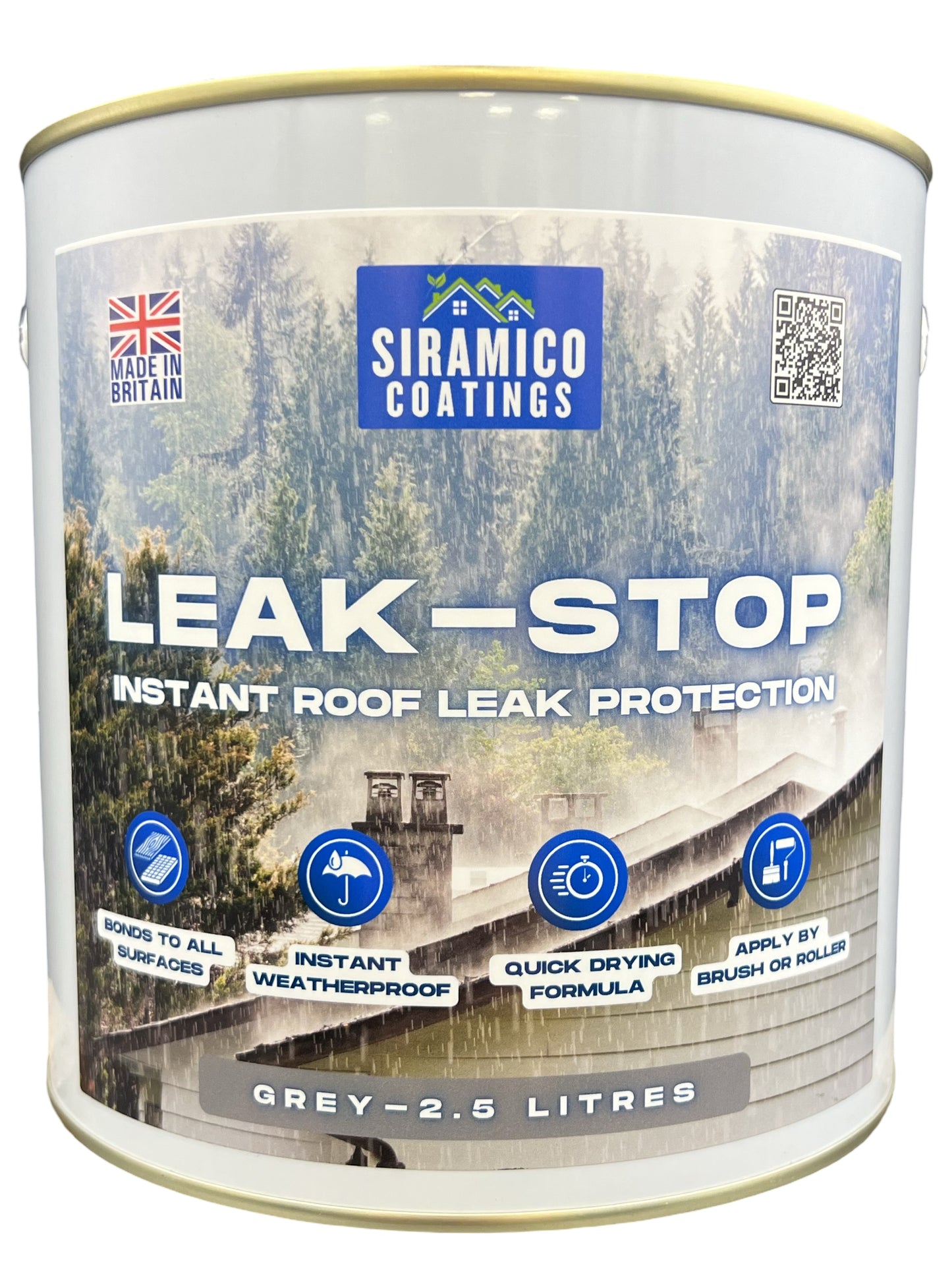 Leak-Stop™ Rapid Roof Repair | Grey 1 Litre or 2.5 Litres | Leak Prevention Solution