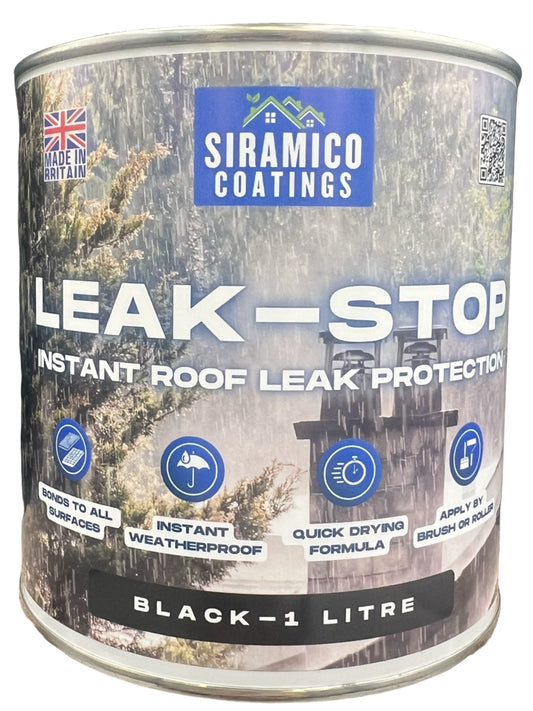 Leak-Stop™ Rapid Roof Repair | Black - 1 or 2.5 Litres | Instant Leak Prevention Solution