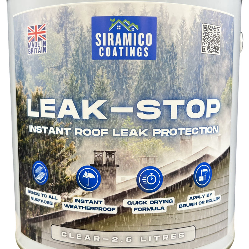 Leak-Stop™ Rapid Roof Repair | Clear - 0.5, 1 & 2.5 Litres | Instant Leak Prevention Solution