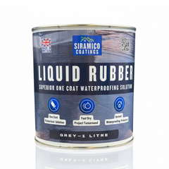 Siramico Coatings Liquid Rubber Roof Coating | 500ml & 1 Litre | Instant Leak Seal Technology I Quick Drying, One Coat Waterproofing Sealant | Black, Grey & Clear