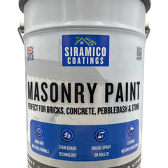 One Coat All in One Masonry Paint with Primer & Sealer | 500ml or 5 Litres - Matt | White - Red - Black - Mid Grey - Dark Grey