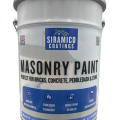 One Coat All in One Masonry Paint with Primer & Sealer | 500ml or 5 Litres - Matt | White - Red - Black - Mid Grey - Dark Grey