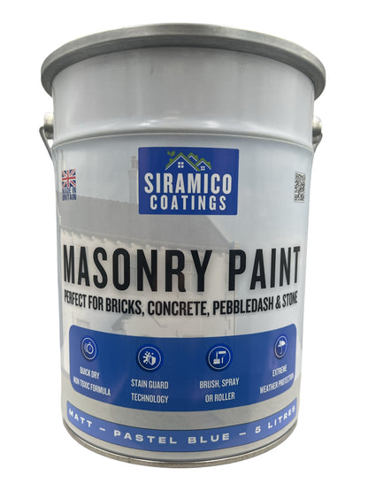 One Coat All in One Masonry Paint with Primer & Sealer | 500ml or 5 Litres - Matt | White - Red - Black - Mid Grey - Dark Grey