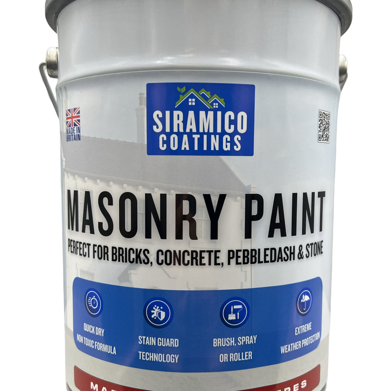 One Coat All in One Masonry Paint with Primer & Sealer | 500ml or 5 Litres - Matt | White - Red - Black - Mid Grey - Dark Grey