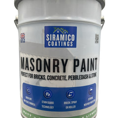 One Coat All in One Masonry Paint with Primer & Sealer | 500ml or 5 Litres - Matt | White - Red - Black - Mid Grey - Dark Grey