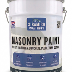 One Coat All in One Masonry Paint with Primer & Sealer | 500ml or 5 Litres - Matt | White - Red - Black - Mid Grey - Dark Grey