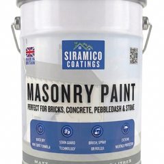 One Coat All in One Masonry Paint with Primer & Sealer | 500ml or 5 Litres - Matt | White - Red - Black - Mid Grey - Dark Grey