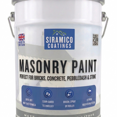 One Coat All in One Masonry Paint with Primer & Sealer | 500ml or 5 Litres - Matt | White - Red - Black - Mid Grey - Dark Grey