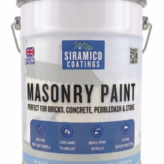 One Coat All in One Masonry Paint with Primer & Sealer | 500ml or 5 Litres - Matt | White - Red - Black - Mid Grey - Dark Grey