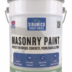 One Coat All in One Masonry Paint with Primer & Sealer | 500ml or 5 Litres - Matt | White - Red - Black - Mid Grey - Dark Grey