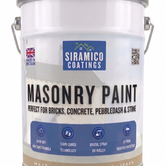 One Coat All in One Masonry Paint with Primer & Sealer | 500ml or 5 Litres - Matt | White - Red - Black - Mid Grey - Dark Grey