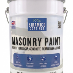 One Coat All in One Masonry Paint with Primer & Sealer | 500ml or 5 Litres - Matt | White - Red - Black - Mid Grey - Dark Grey