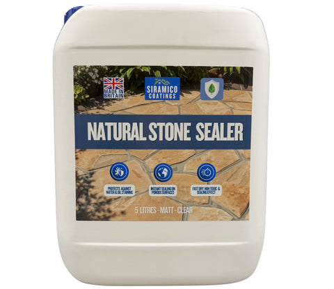 Natural Stone Sealer 5L I Water-Based Stone Impregnator & Sealant I Breathable Patio Sealer for Sandstone, Limestone, Granite, Slate & Concrete