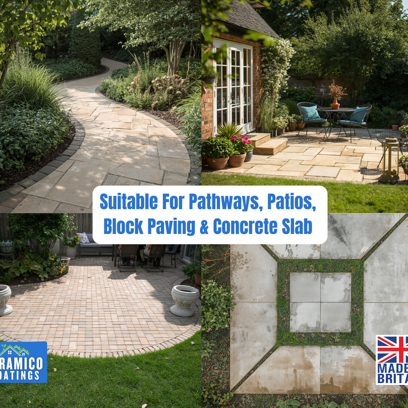 Patio Sealer I 5 litres I Matt Finish Patio & Paving Sealer for Indian Sandstone, Concrete, Brick & Block Paving I Waterproof, Stain Resistant, Outdoor & Indoor Floor Sealant