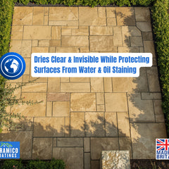 Patio Sealer I 5 litres I Matt Finish Patio & Paving Sealer for Indian Sandstone, Concrete, Brick & Block Paving I Waterproof, Stain Resistant, Outdoor & Indoor Floor Sealant