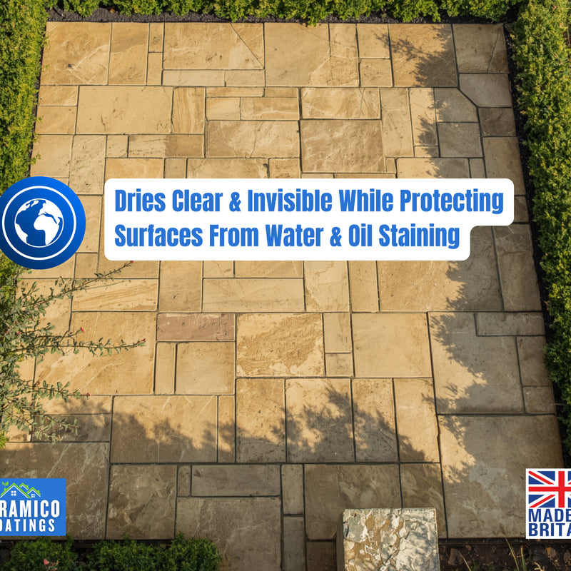 Patio Sealer I 5 litres I Matt Finish Patio & Paving Sealer for Indian Sandstone, Concrete, Brick & Block Paving I Waterproof, Stain Resistant, Outdoor & Indoor Floor Sealant