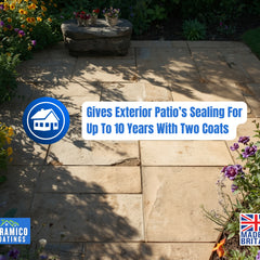 Patio Sealer I 5 litres I Matt Finish Patio & Paving Sealer for Indian Sandstone, Concrete, Brick & Block Paving I Waterproof, Stain Resistant, Outdoor & Indoor Floor Sealant