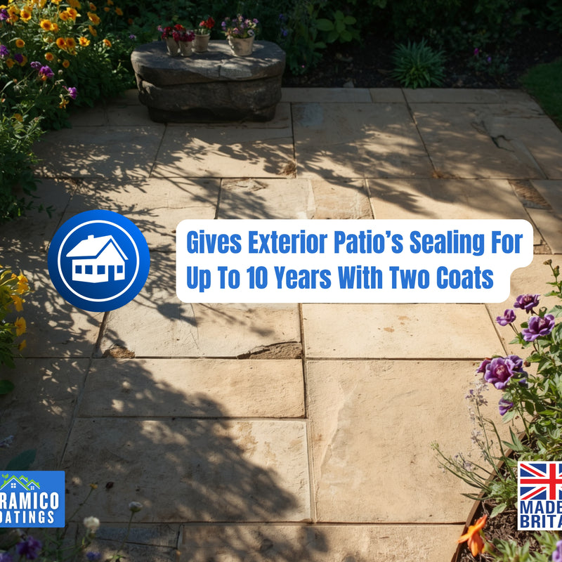 Patio Sealer I 5 litres I Matt Finish Patio & Paving Sealer for Indian Sandstone, Concrete, Brick & Block Paving I Waterproof, Stain Resistant, Outdoor & Indoor Floor Sealant