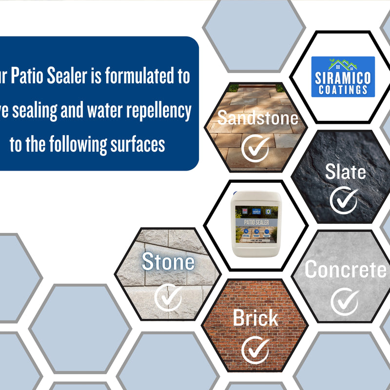 Patio Sealer I 5 litres I Matt Finish Patio & Paving Sealer for Indian Sandstone, Concrete, Brick & Block Paving I Waterproof, Stain Resistant, Outdoor & Indoor Floor Sealant