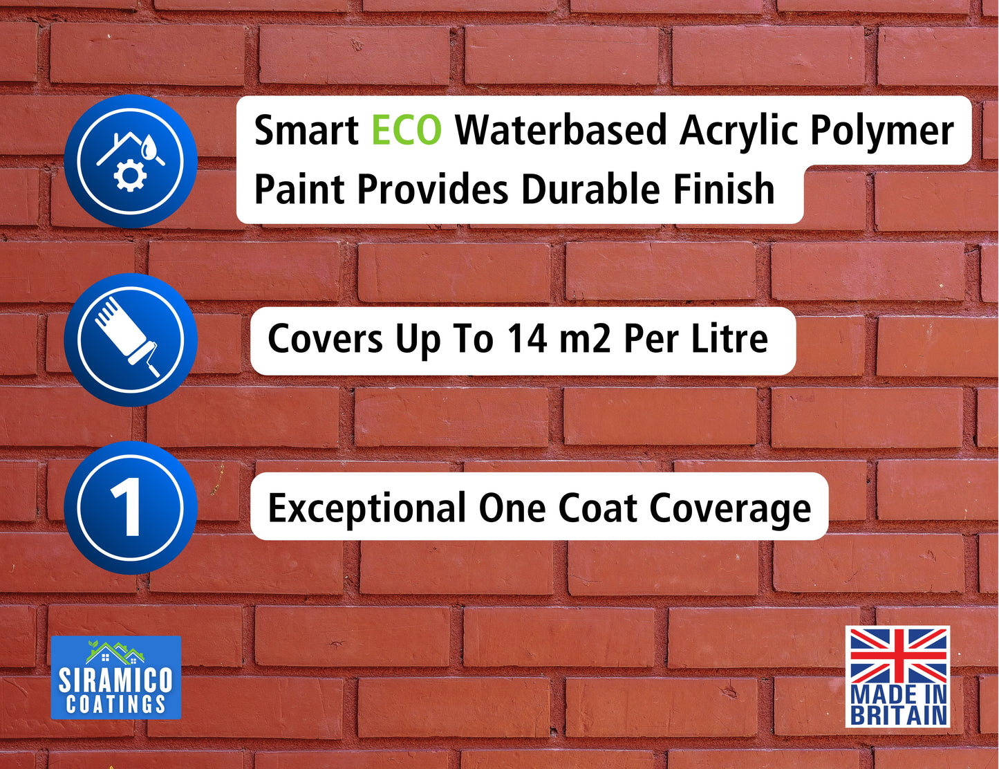 Brick & Tile Paint - Brick Red - 1, 2.5 & 5 Litre