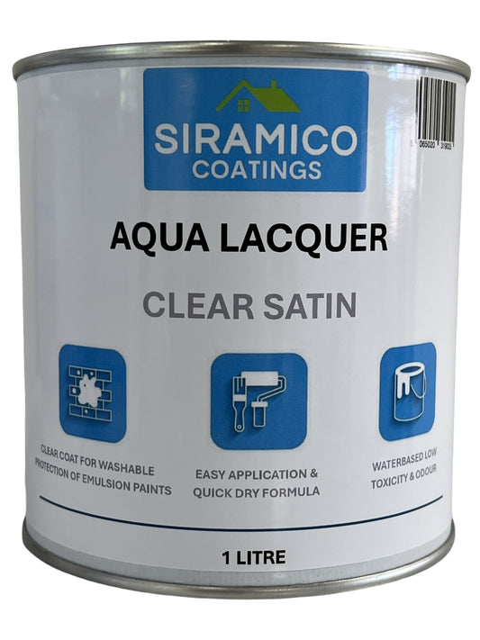 Aqua Lacquer |  1 Litre - Clear Satin | Siramico Coatings