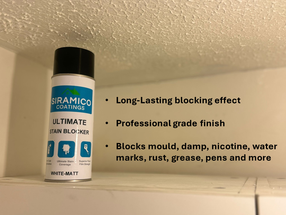 The Damp & Stain Blocker Spray | Matt White - 400ml Aerosol | Universal Stain Blocker