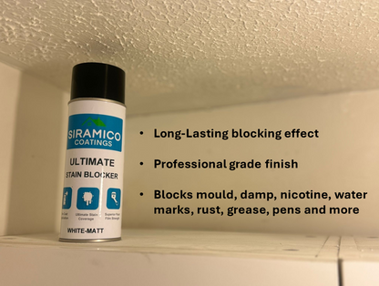 The Damp & Stain Blocker Spray | Matt White - 400ml Aerosol | Universal Stain Blocker