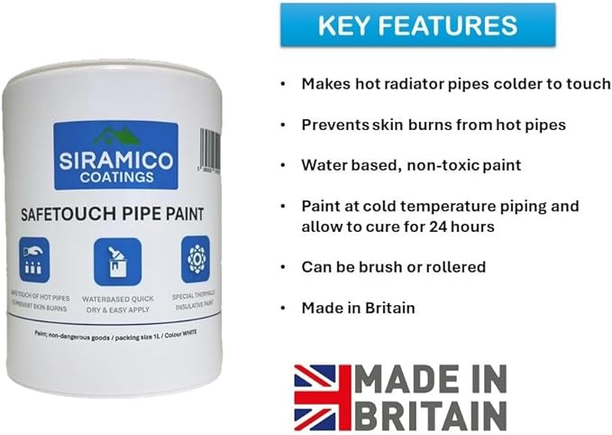 Safe Touch Pipe Paint - 1 Litre - Thermal Insulation Paint for Pipes - SafeTouch Properties