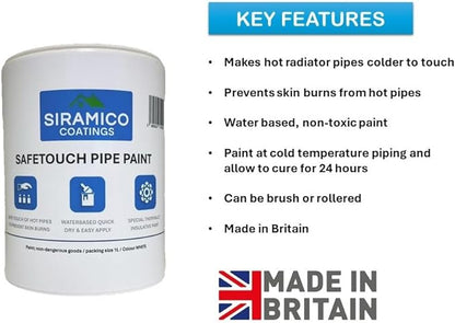 Safe Touch Pipe Paint - 1 Litre - Thermal Insulation Paint for Pipes - SafeTouch Properties