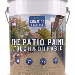 One Coat Anti-Slip Patio Paint for Concrete, Stone, Brick or Tile | 5 Litres | Premium One Coat Mould & UV Resistant Formula | White Grey Black Red