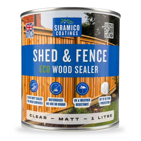 Shed & Fence Eco Wood Sealer – Clear Matt ECO Resin | 1L & 5L | Fences, Sheds, Decking & Garden Wood