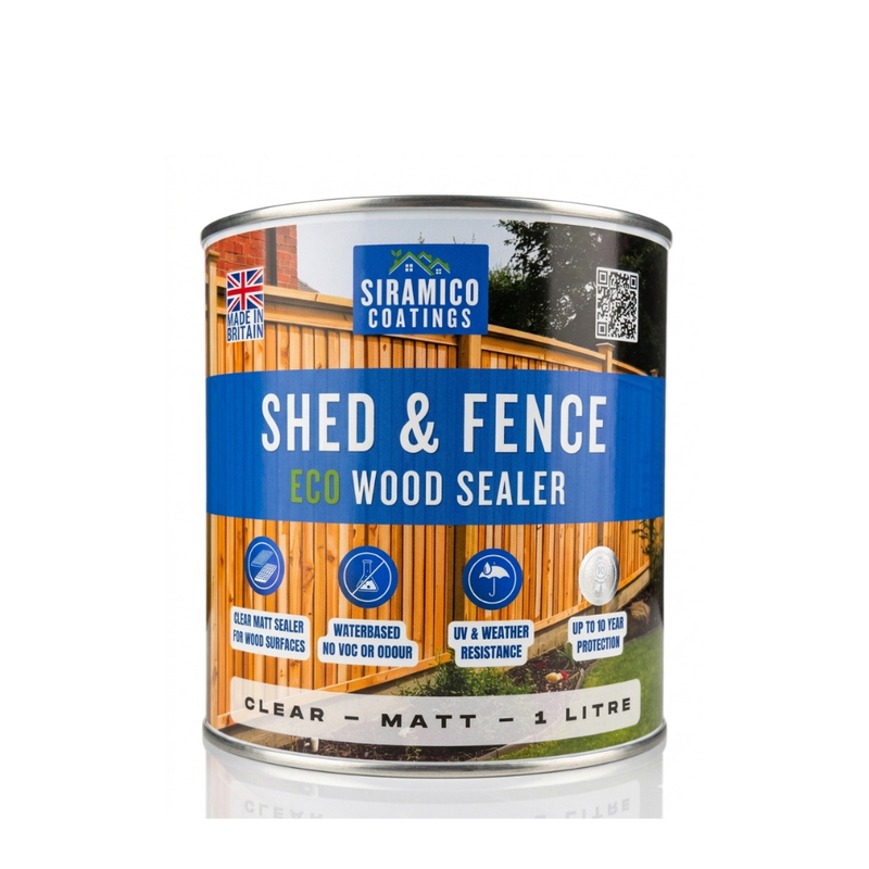 Siramico Coatings Shed & Fence Eco Wood Sealer – ECO Resin Technology | Wood Sealer & Protector for Outdoor Wood, Fences, Decking & Garden Structures