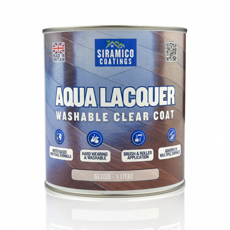 Aqua Lacquer | 5 Litres - Clear Gloss or Satin | Siramico Coatings