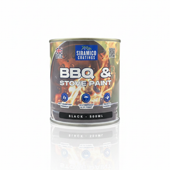 BBQ & Stove High Temperature up to 1000°C Paint | 500ml or 1 Litre  Black, White or Red - Matt | Siramico Coatings