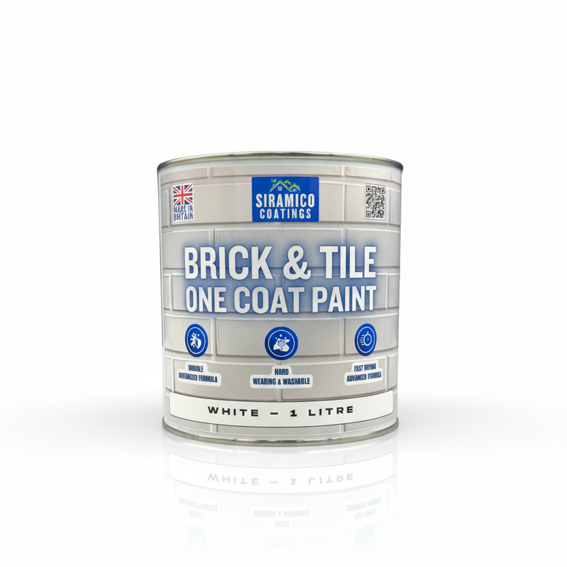 Brick & Tile Paint - Matt White - 1 Litre, 2.5 Litres or 5 Litres