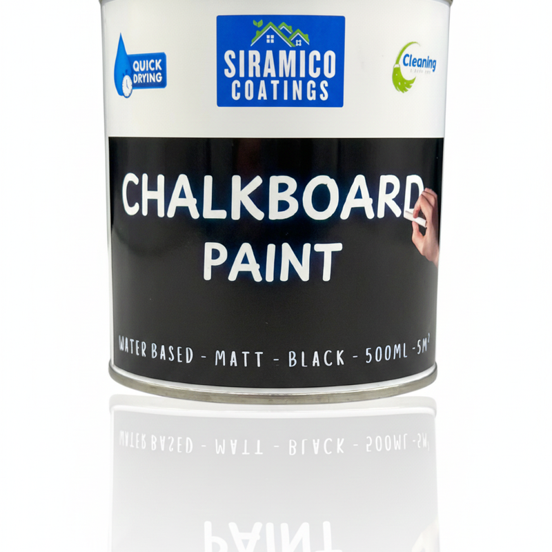 Siramico | Chalk Board Paint | Black Water-based | Non-toxic | Low Odour | Matte