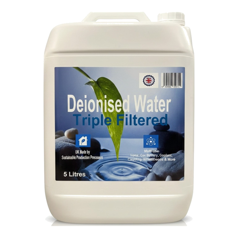 Deionised Water Triple Filtered 5 L  Ideal for Irons, Car Batteries, Windscreens