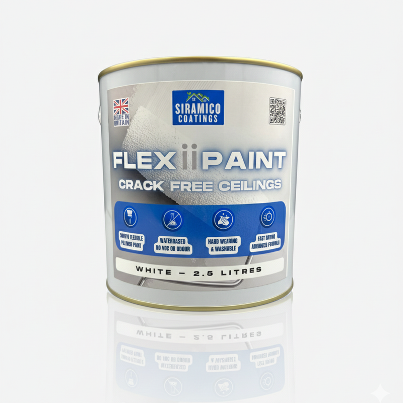 Siramico | FlexiiPaint | Crack Resistant Ceiling & Wall Paint | Flexible Formula