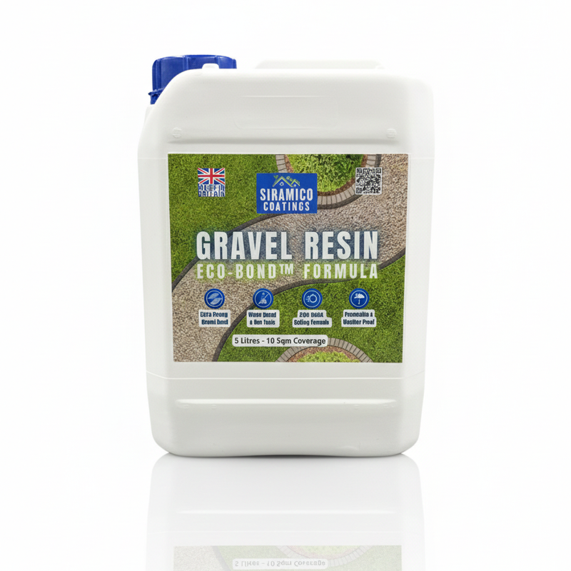 GRAVEL RESIN ECO-Bond™ | 5 litres | Premium Glue Binder Holder for Gravel, Stone, Bark, Rubber & Mulch for Landscaping Borders, Patios & Garden Paths. Non Toxic & Pet Friendly