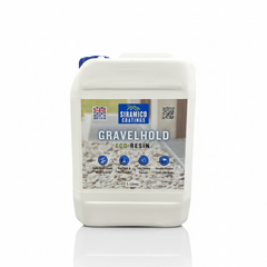 GRAVELHOLD ECO Resin Glue | 5 litres | Waterbased Binder for Gravel Stones and Mulch on Borders, Patios & Garden Paths. Non Toxic & Pet Friendly