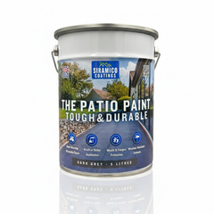 One Coat Anti-Slip Patio Paint for Concrete, Stone, Brick or Tile | 5 Litres | Premium One Coat Mould & UV Resistant Formula | White Grey Black Red