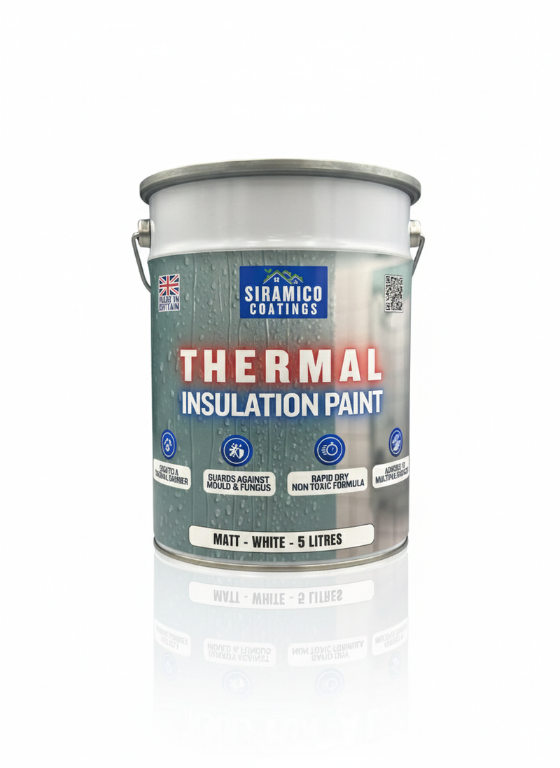 Thermal Insulation Coating for Walls, Cladding and Containers - White Matt Finish